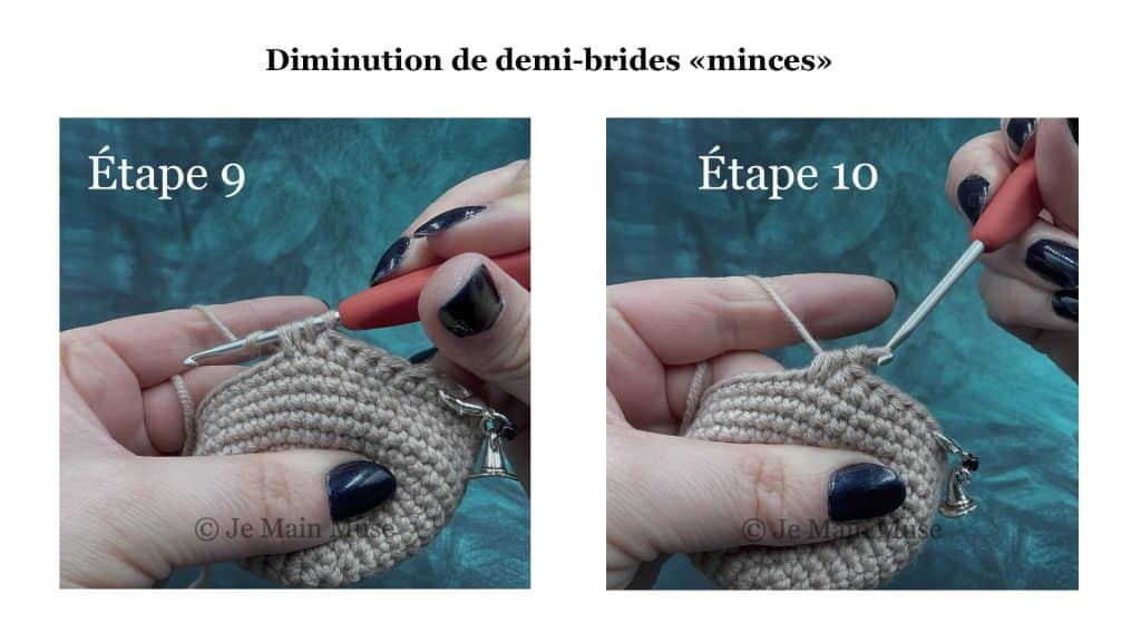 Diminution au crochet demi-bride méthode simple