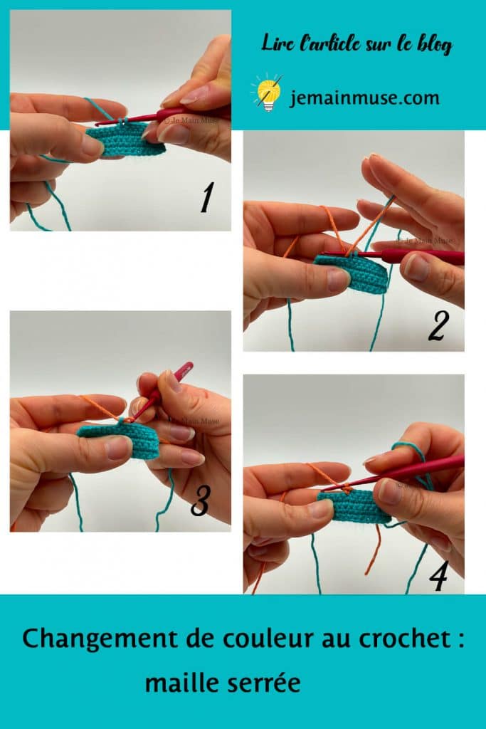 Comment changer de couleur par des mailles serrées au crochet - étapes