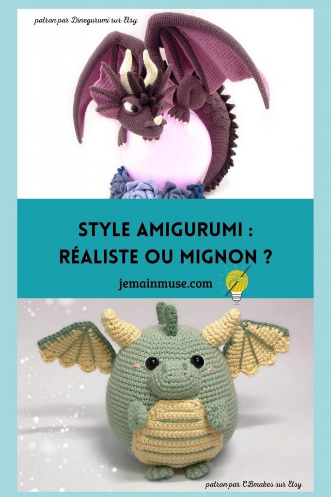 dragon crochet réaliste et naïf style amigurumi